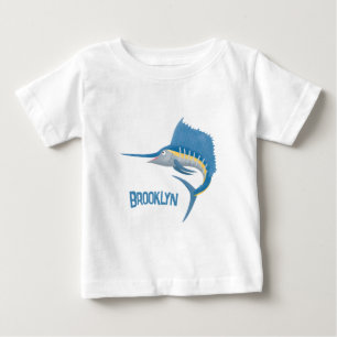 Schwertfisch Segelfisch lustige Cartoon-Illustrati Baby T-shirt
