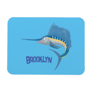 Schwertfisch Segelfisch lustige Cartoon-Illustrati Magnet