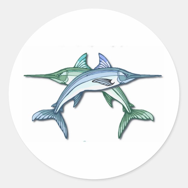 Schwertfischaufkleber Runder Aufkleber (Vorderseite)