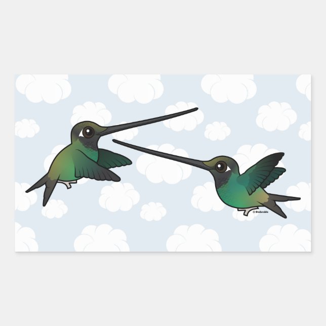 Schwertkämpfer-Hummingvögel Rechteckiger Aufkleber (Vorderseite)