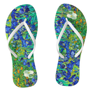 Schwertlilien (1889) Vincent Van Gogh blaue Blumen Flip Flops