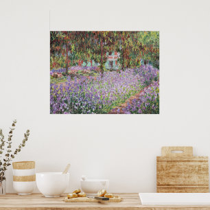 Schwertlilien in Monets Garten Poster