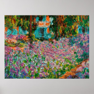 Schwertlilien Monet Garten Giverny Blumen Poster