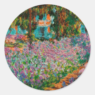 Schwertlilien Monet Garten Giverny Blumen Runder Aufkleber
