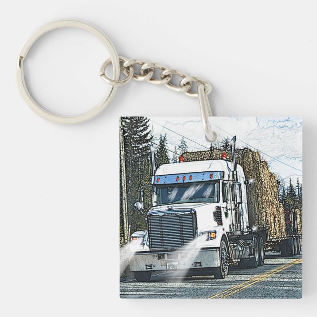 Schwertransporte Art für Lkw-Fahrer Schlüsselanhänger (Vorderseite)