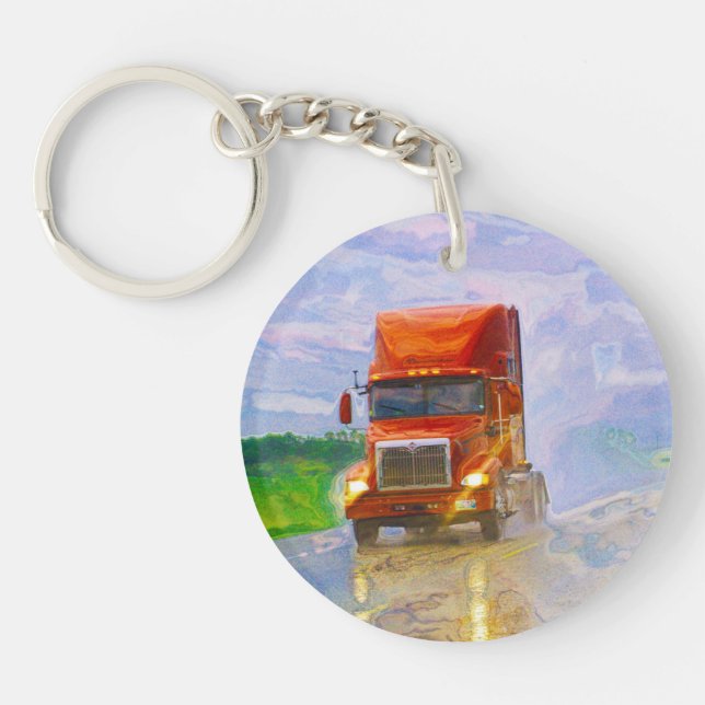 Schwertransporte Art für Lkw-Fahrer Schlüsselanhänger (Vorderseite)