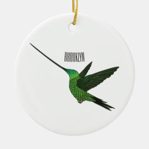 Schwertschnabel Kolibris Cartoon Illustration Luft Keramik Ornament