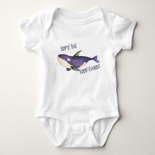 Schwertwal-Bodysuit, SpitzenO die Nahrungskette Baby Strampler (Vorderseite)