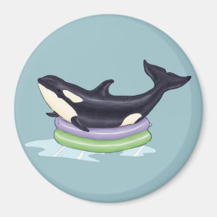 Schwertwal in einem Swimmingpool Magnet