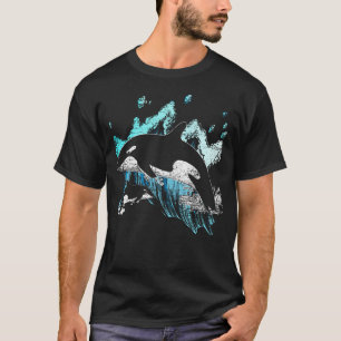 Schwertwal Ozeanschwimmen Cooles Tier Kreatur T-Shirt