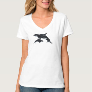 Schwertwal V-Ausschnitt T-Shirt