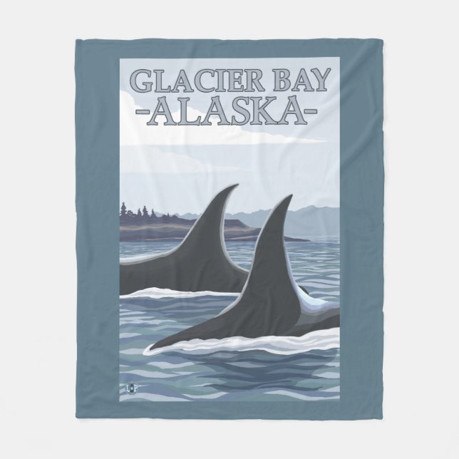 Schwertwal-Wale #1 - Glacier Bay, Alaska Fleecedecke (Vorderseite)