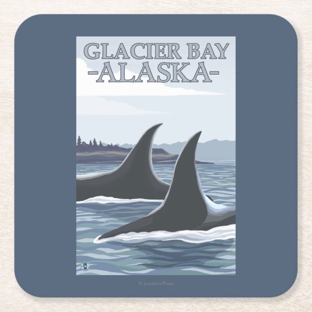 Schwertwal-Wale #1 - Glacier Bay, Alaska Rechteckiger Pappuntersetzer (Vorderseite)