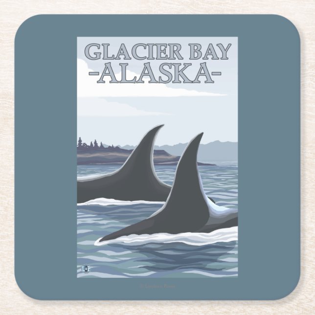 Schwertwal-Wale #1 - Glacier Bay, Alaska Rechteckiger Pappuntersetzer (Vorderseite)