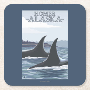 Schwertwal-Wale #1 - Homer, Alaska Rechteckiger Pappuntersetzer