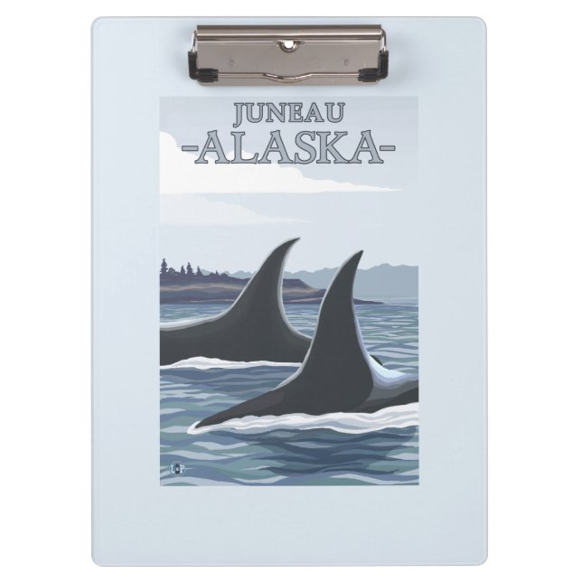 Schwertwal-Wale #1 - Juneau, Alaska Klemmbrett (Vorderseite)