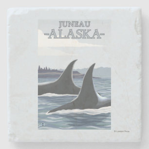 Schwertwal-Wale #1 - Juneau, Alaska Steinuntersetzer