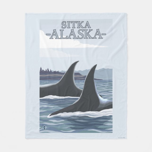 Schwertwal-Wale #1 - Sitka, Alaska Fleecedecke (Vorderseite)