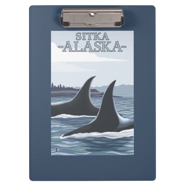 Schwertwal-Wale #1 - Sitka, Alaska Klemmbrett (Vorderseite)