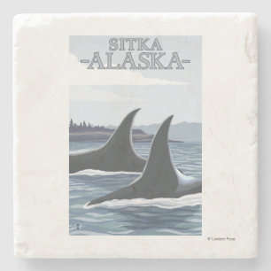 Schwertwal-Wale #1 - Sitka, Alaska Steinuntersetzer