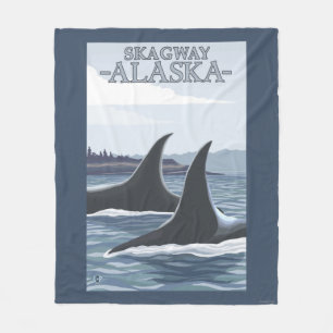Schwertwal-Wale #1 - Skagway, Alaska Fleecedecke