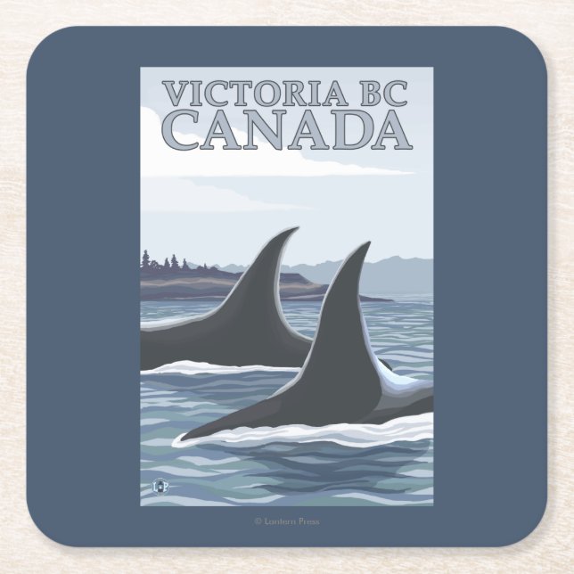 Schwertwal-Wale #1 - Victoria, BC Kanada Rechteckiger Pappuntersetzer (Vorderseite)