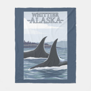 Schwertwal-Wale #1 - Whittier, Alaska Fleecedecke