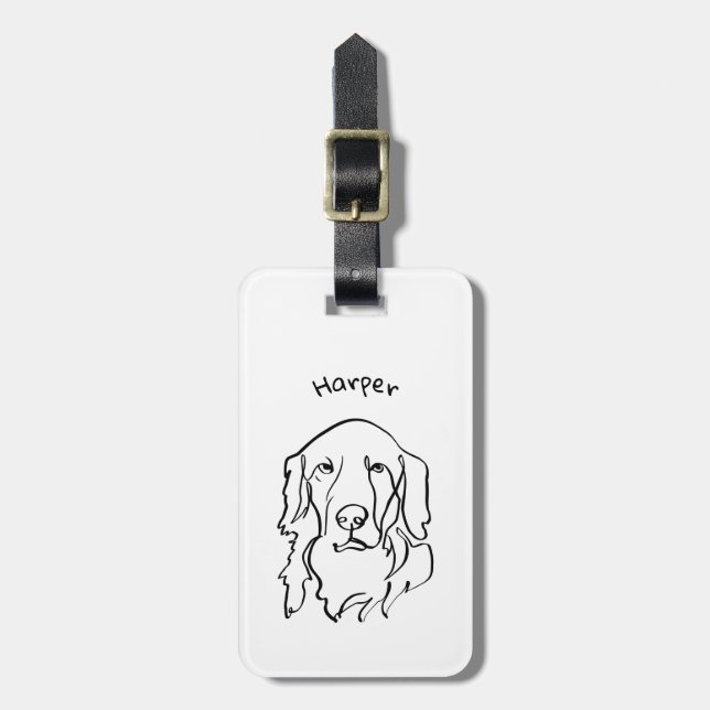 Schwerwiegender Goldener Retriever Gepäckanhänger (Vorderseite vertikal)
