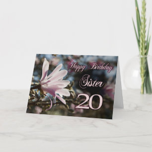 Schwester 20. Geburtstag mit Magnolia Karte