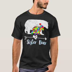Schwester Bären Unterstützung Autistische Erwachse T-Shirt