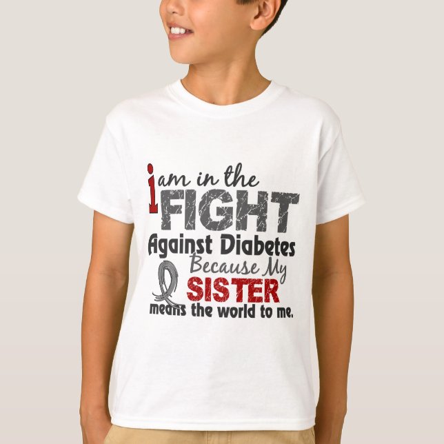 Schwester bedeutet Welt zu mir Diabetes T-Shirt (Vorderseite)