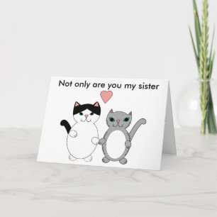Schwester-bester Freund-Katzen Karte
