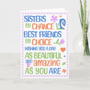 Schwester Birthday, 5 x 7 klappbare Karte
