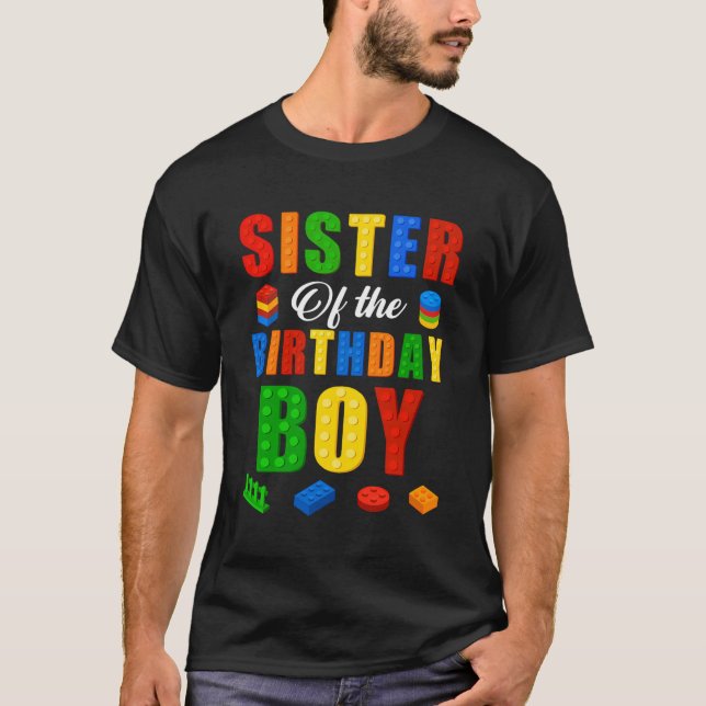 Schwester Birthday Boy Master Builder Gebäude Bric T-Shirt (Vorderseite)