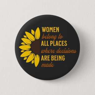 Schwester Birthday Geschenk Feministin Sonnenblume Button