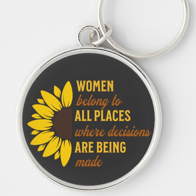 Schwester Birthday Geschenk Feministin Sonnenblume Schlüsselanhänger (Vorne)