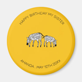 Schwester Birthday, Niedlich und Happy Kenyan Zebr Magnet