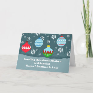 Schwester & Bruder in Law Ornaments Weihnachtskart Feiertagskarte