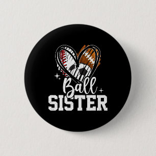 Schwester Byll Bysebyll Fußballschwester Herz Button