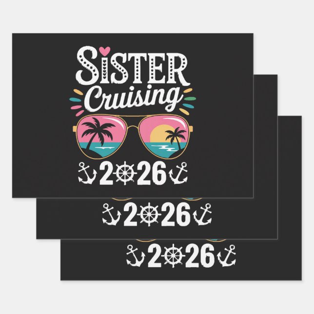 Schwester Cruising 2026 Geschenkpapier Set (Set)