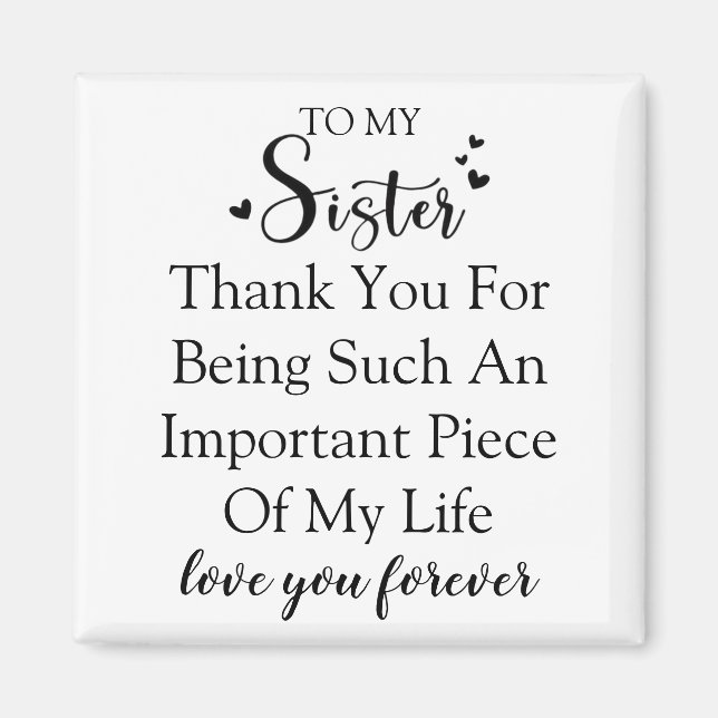 Schwester Dankbarkeit danke, dass du in meinem Leb Magnet (Vorne)