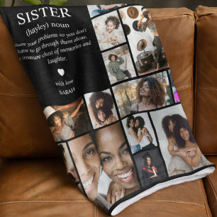 Schwester Definition Foto Collage Fleece