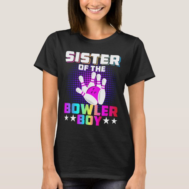 Schwester der Bowler Boy Matching Family Bowling B T-Shirt (Vorderseite)