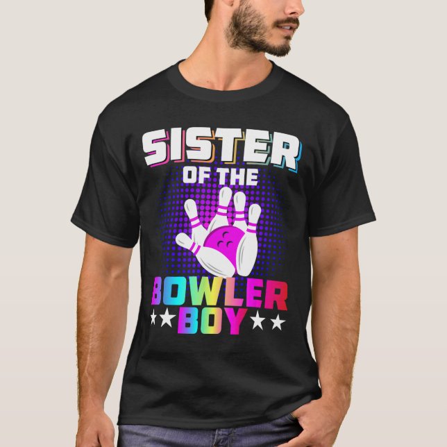 Schwester der Bowler Boy Matching Family Bowling B T-Shirt (Vorderseite)