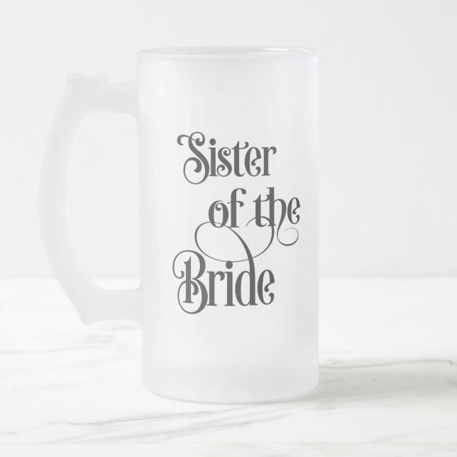 Schwester der Braut Mattglas Bierglas (Links)