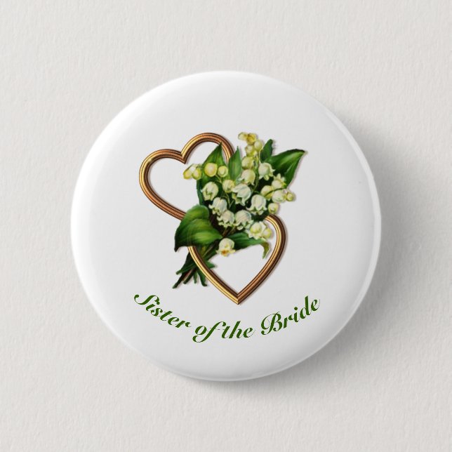 Schwester der Braut mit Lilies und Herz Button (Vorderseite)