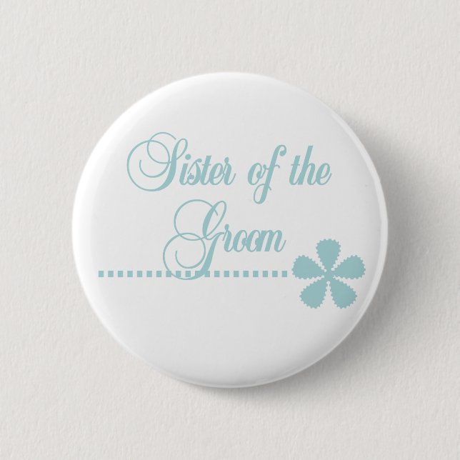 Schwester der Bräutigam-aquamarinen Eleganz Button (Vorderseite)