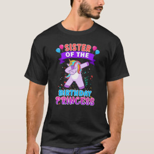 Schwester der Geburt Prinzessin Unicorn Girl Birth T-Shirt