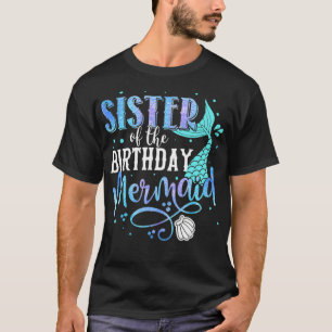 Schwester der Geburtstagsfamilie Mermaid Par T-Shirt