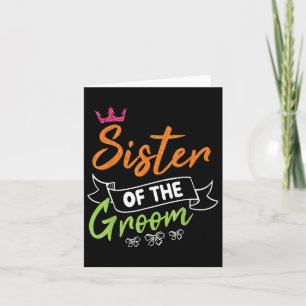 Schwester der Groom Bride glücklich Hochzeit Verhe Karte